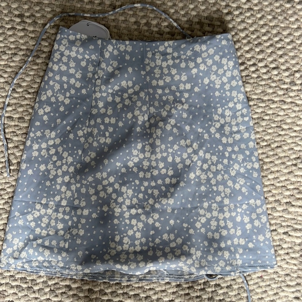 Mini Tie Skirt Blue